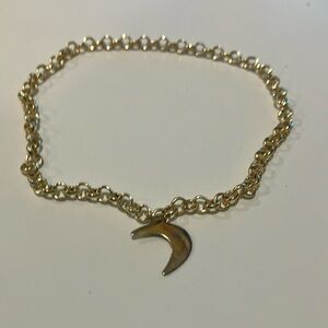 Gold Crescent Moon Charm Bracelet